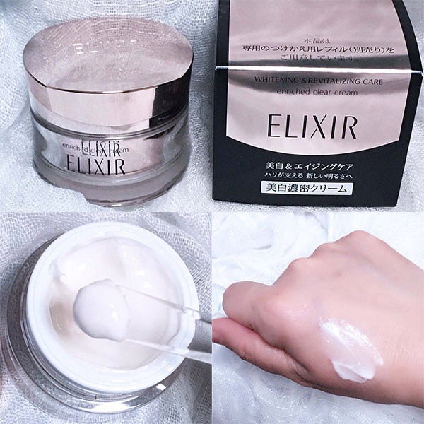 Kem dưỡng trắng da Shiseido Elixir với chất kem mềm mịn